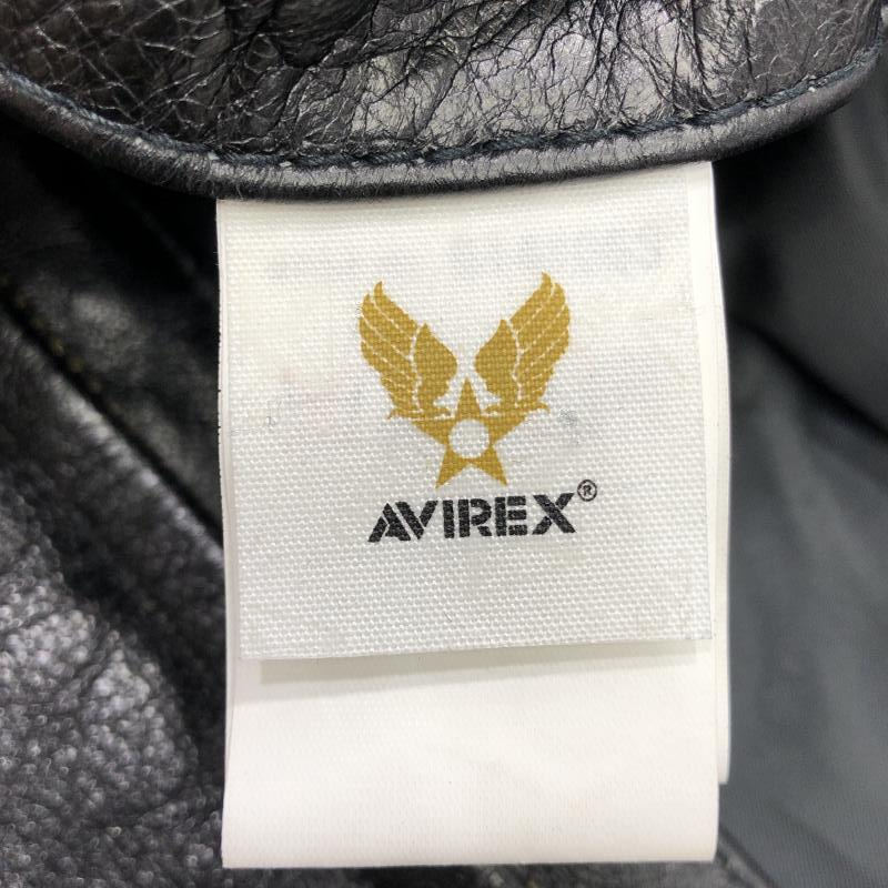 【中古】AVIREX ゴートスキン レザージャケット サイズ40 ブラック 6141053　アヴィレックス[240024438816]_画像8