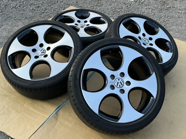 ★フォルクスワーゲン★ゴルフ７★GTI 純正 7.5J×18H2ET51 PCD112 ホイール+4本 2018年製 ダンロップ 225/40R18 ビートル/パサート_画像2