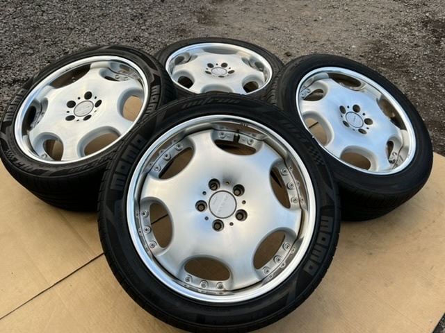 ホイール付タイヤ４本セット AME 18×7.5JJ+48 PCD114.3 アルファード、ヴェルファイア、エスティマ(等) ほぼ新品タイヤ_画像4