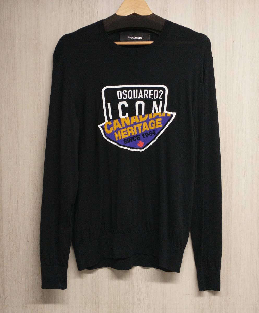 DSQUARED2 ディースクエアード ニット セーター ICON S79HA0005 S17677 スタッフインターナショナル ブラック ウール イタリア 店舗受取可_画像1