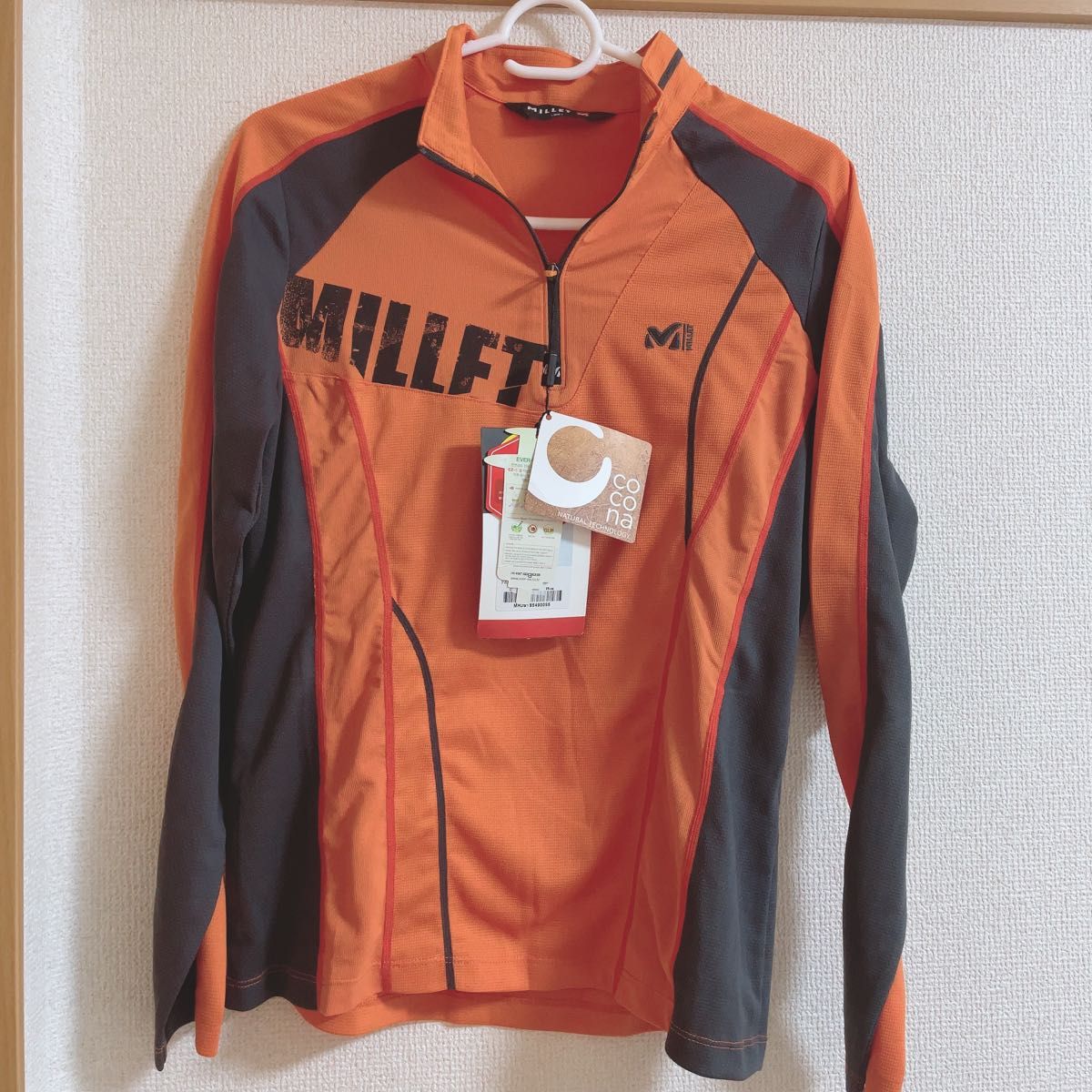 新品 ミレー MILLET トレッキングハーフジップシャツ長袖 M アウトドア-