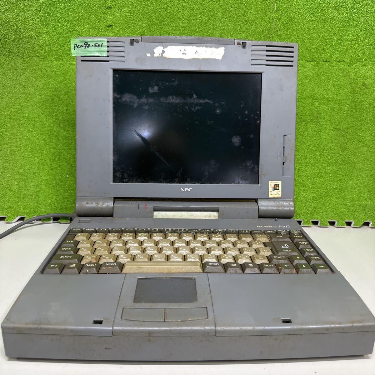 PCN98-531 激安 PC98 ノートブック NEC PC-9821Na12/H10 通電のみ確認済み ジャンク_画像2