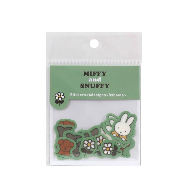 ミッフィー＆スナッフィー フレークシール（グリーン） 文具 文房具 miffy and snuffy 23AW 日本製_画像1