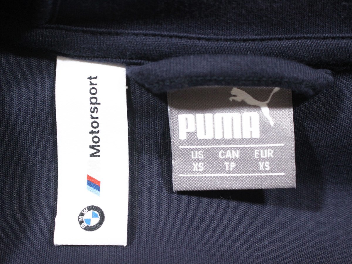 BMW M SPORT PUMA ジップアップ パーカー XS ネイビー MOTOR SPORTの画像3