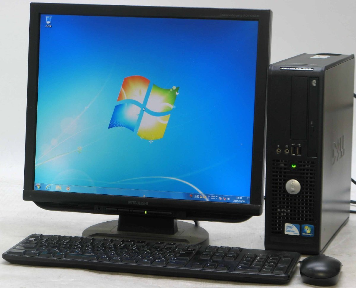 DELL Optiplex 380-450SF ■ 19インチ 液晶セット ■ Celeron-450/DVDROM/省スペース/Windows7 デスクトップ_DELL Optiplex 380-450SF