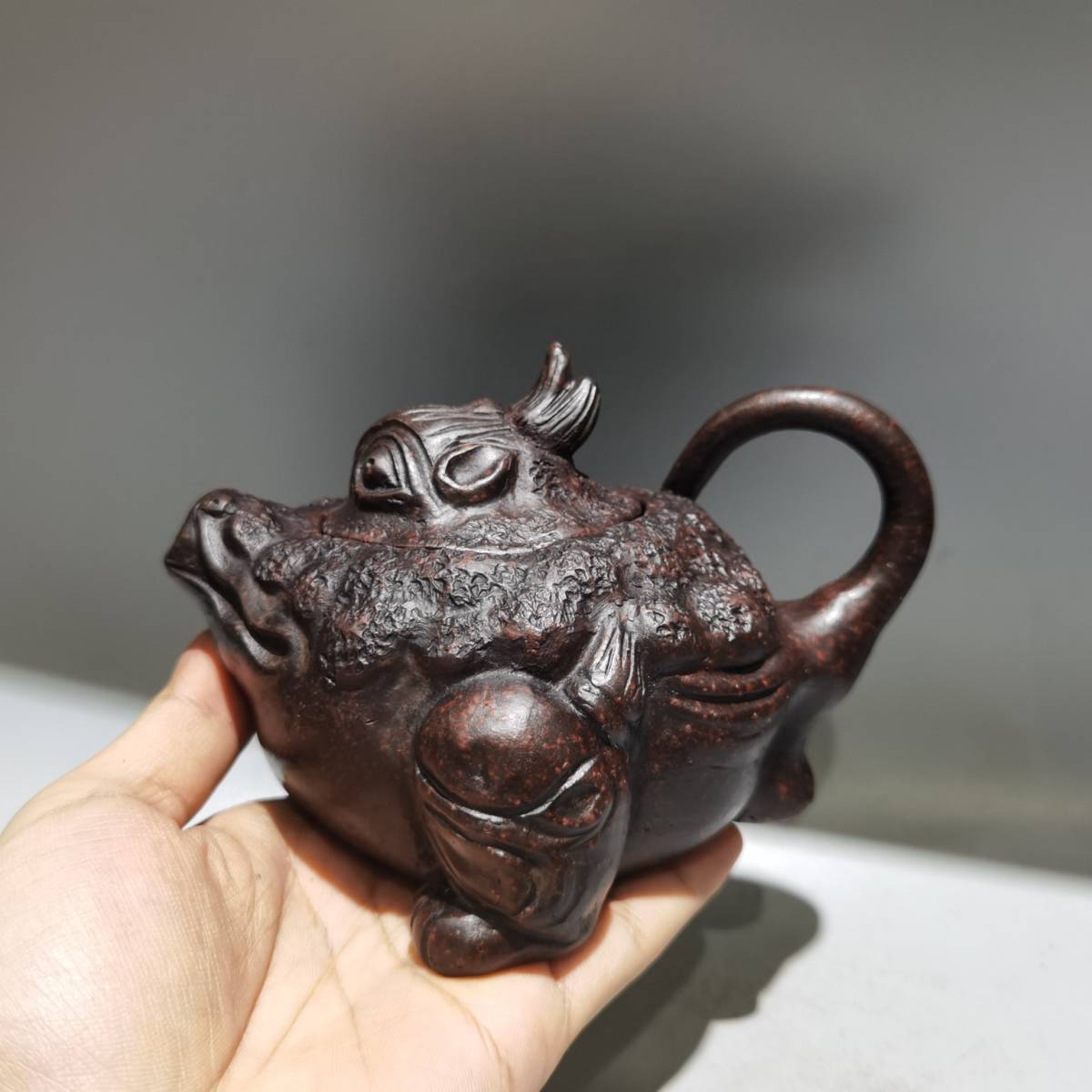 くらしを楽しむアイテム 紫砂壺 煎茶道具 人間国宝 乾元宝庫 N3778:A