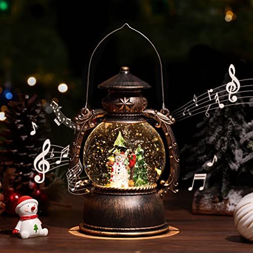 スノードーム Lewondr クリスマスオルゴール スノーグローブ LEDライト付き 8曲自動ループ クリスマス置物飾り 雪景色ボール_画像1