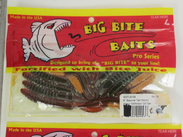 管理番号エ 未開封 6 BIG BITE BAITS ビッグバイトベイツ Squirrel Tail Worm スクワールテールワーム ストレート アメリカン ルアー_画像2