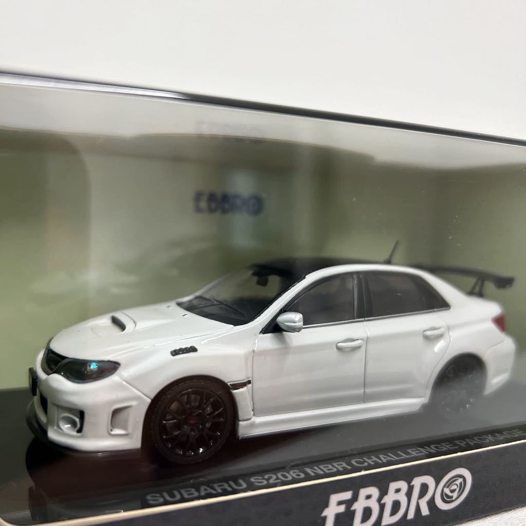 EBBRO 1/43 SUBARU S206 NBR CHALLENGE PACKAGE White エブロ スバル チャレンジパッケージ インプレッサ ミニカー モデルカー gvb_画像1