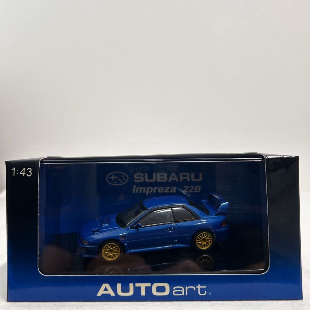 AUTOart 1/43 SUBARU IMPREZA 22B Metallic Blue オートアート スバル インプレッサ ブルー ミニカー モデルカー 旧車 国産名車