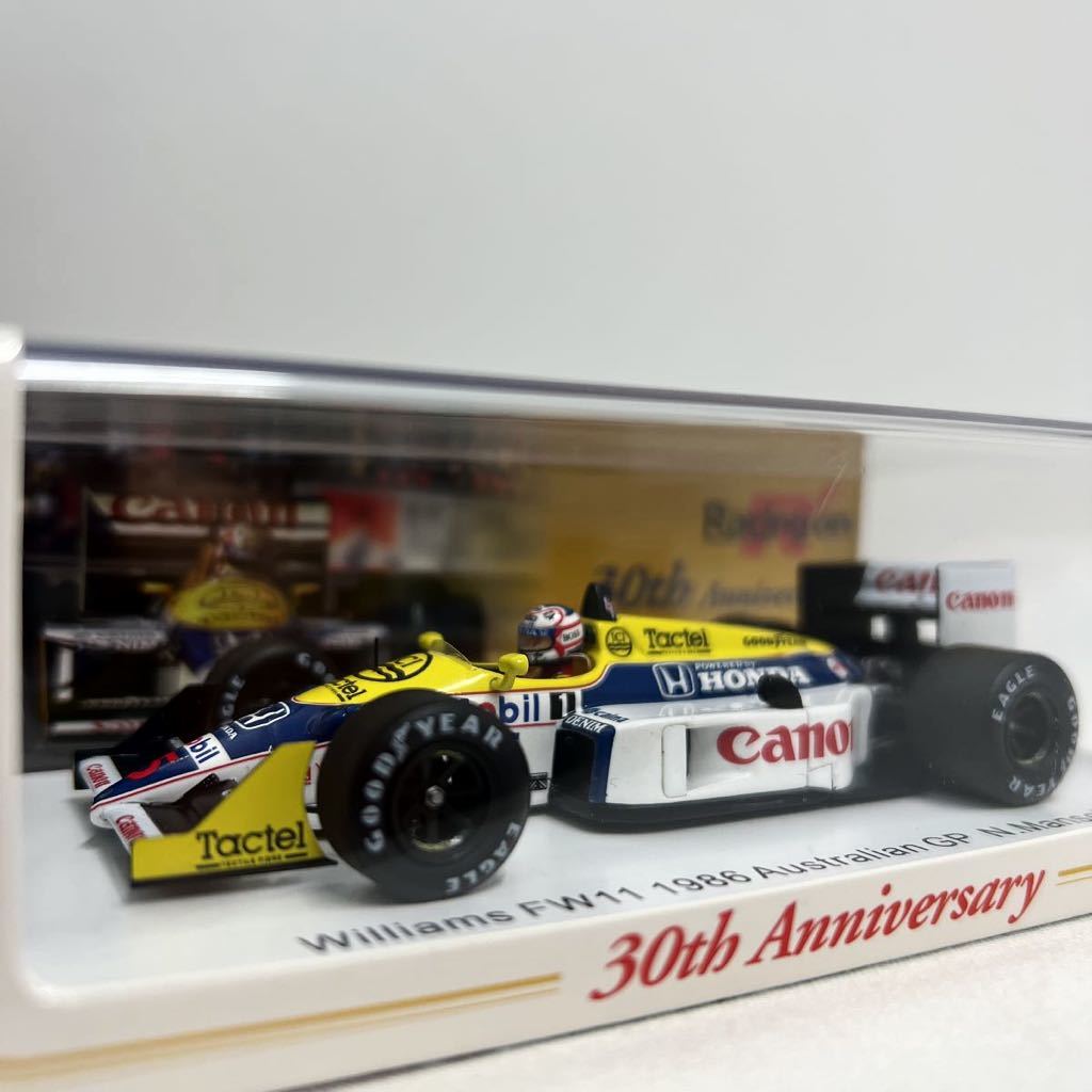 Racing on 30th Anniversary spark 1/43 Williams FW11 F1 Australian GP 1986 #5 Nigel Mansell ウィリアムズ N.マンセル 限定ミニカー