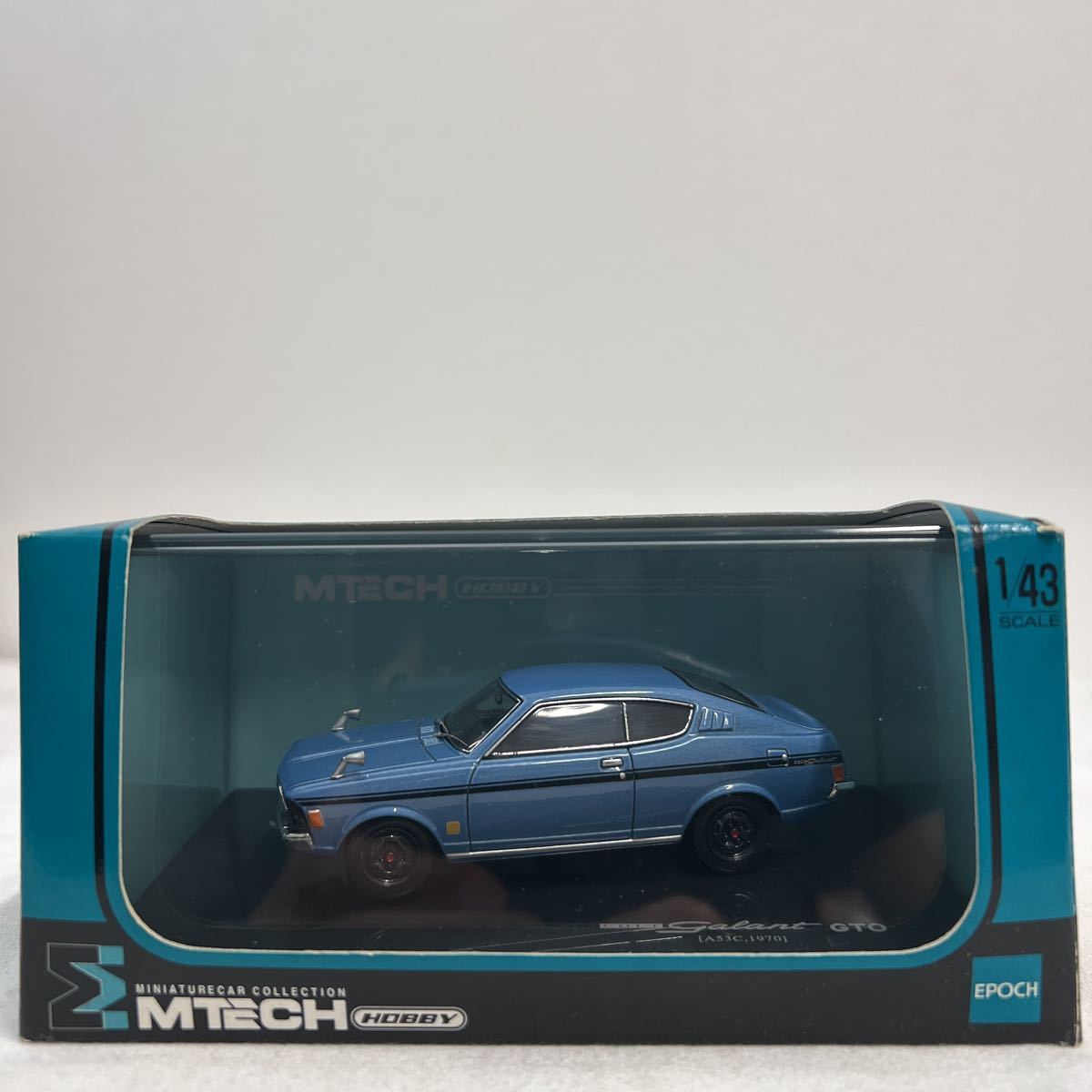 FS限定 MTECH 1/43 MITSUBISHI Galant GTO Blue A53C 1970年 エムテック 三菱ギャラン 旧車 国産名車 ミニカー モデルカー_画像1