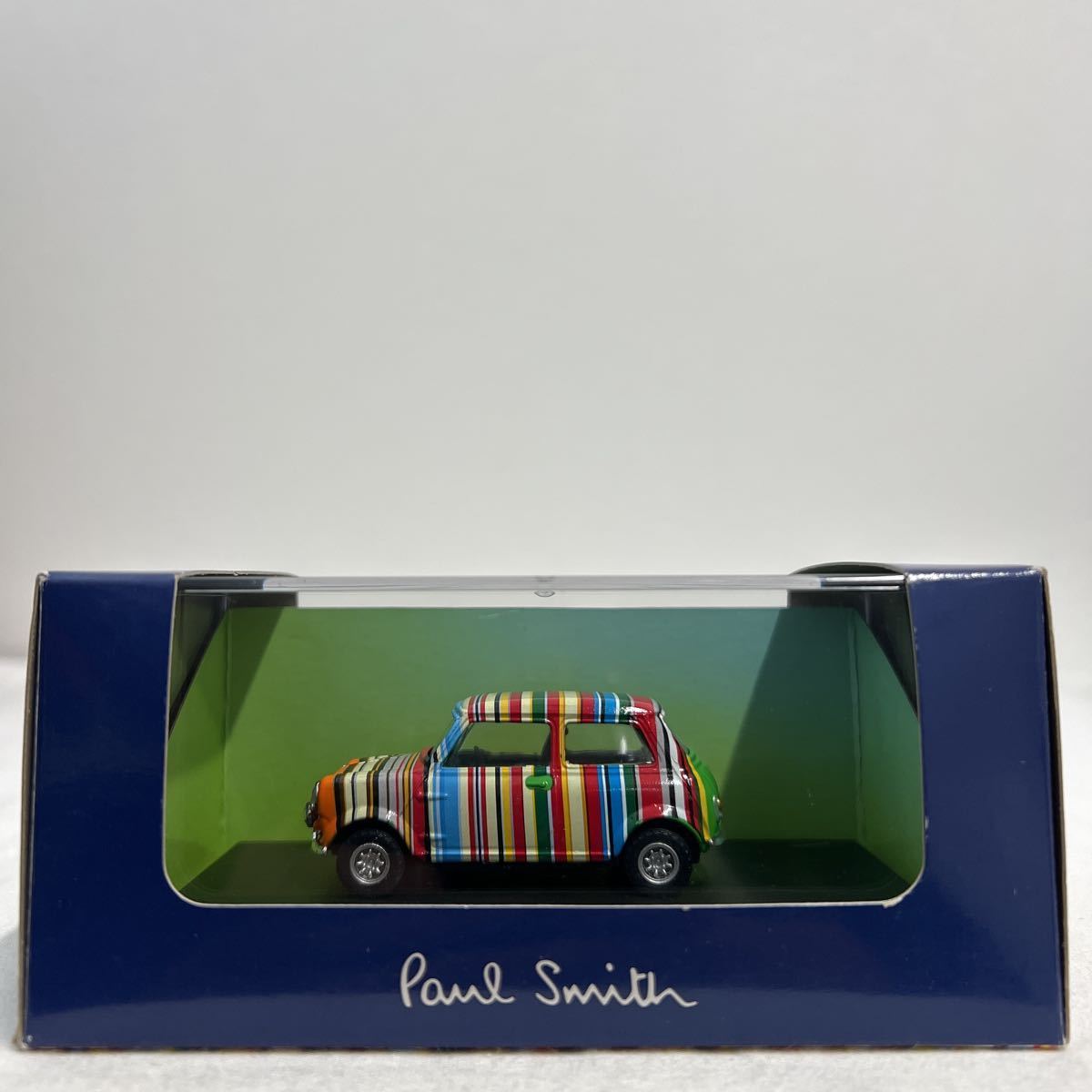 Paul Smith 特注 1/43 MIMI Cooper ポールスミス ミニクーパー マルチカラーストライプ 旧車 ミニカー モデルカー GB_画像1