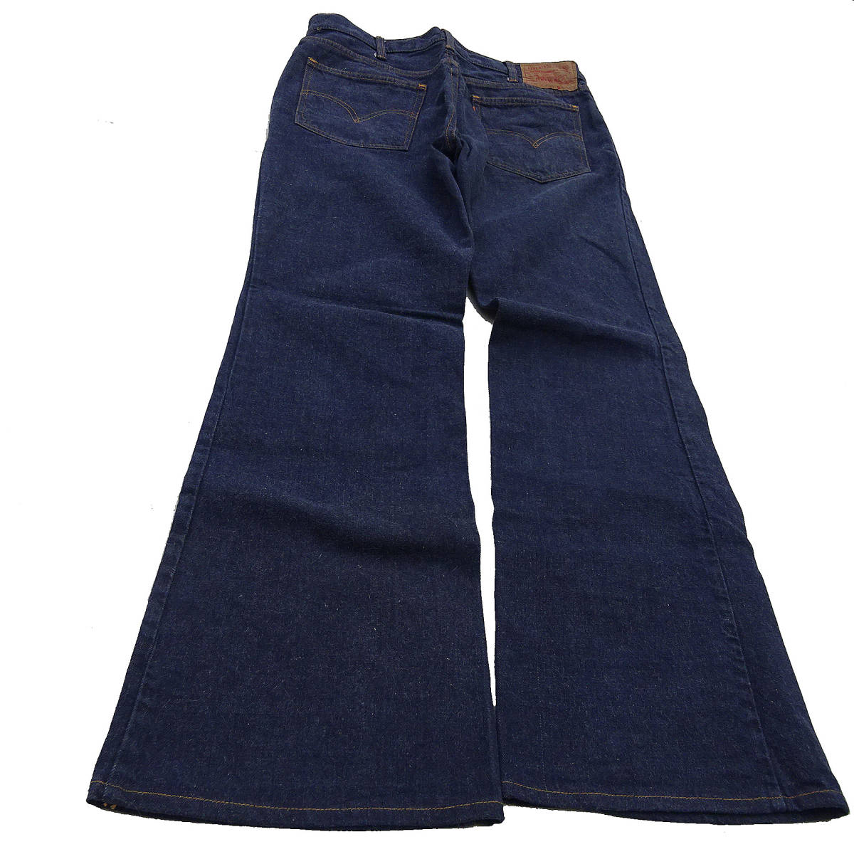 良品当時物　1960-70's Levi's リーバイス　646‐0517 オレンジBIG-E デニムフレアジーンズ　パンツ 濃紺 表記(33x34)LEVISオリジナル517