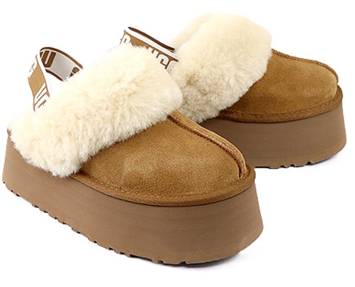 UGG アグ サンダル ファンケット シープスキン スエード 厚底-