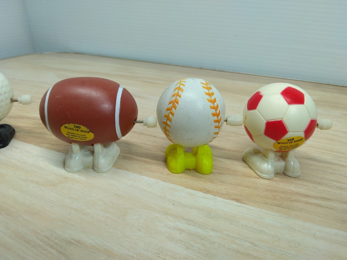 当時物　昭和レトロ　ジャンク　トコトコ　ゼンマイ人形　ボール　まとめて　ヴィンテージ　おもちゃ　玩具　サッカー　野球　ラグビー　Q_画像5