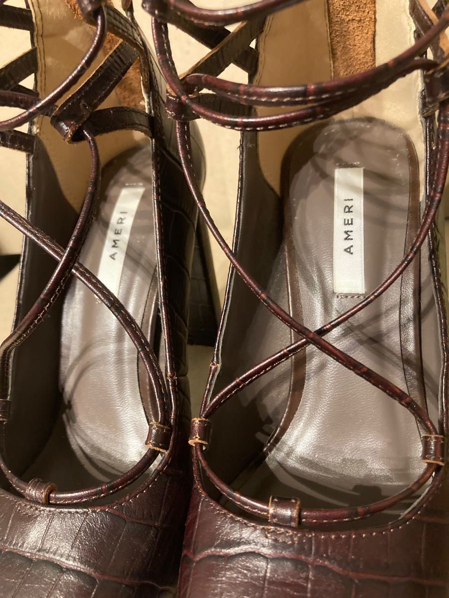 Ameri vintage Mサイズ ZIGZAG LACE UP PUMPS レースアップ Ameri vintage Mサイズ ZIGZAG LACE UP PUMPS レースアップ