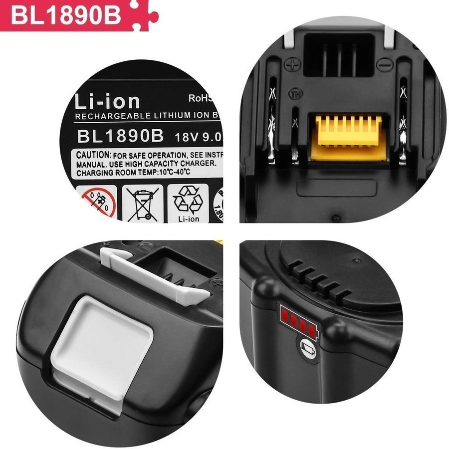 (A) マキタ makita バッテリー 互換 BL1890B １個 大容量 18v 9.0Ah BL1820 BL1830B BL1840B BL1850 BL1850B BL1860 BL1860B BL1890 対応_画像5