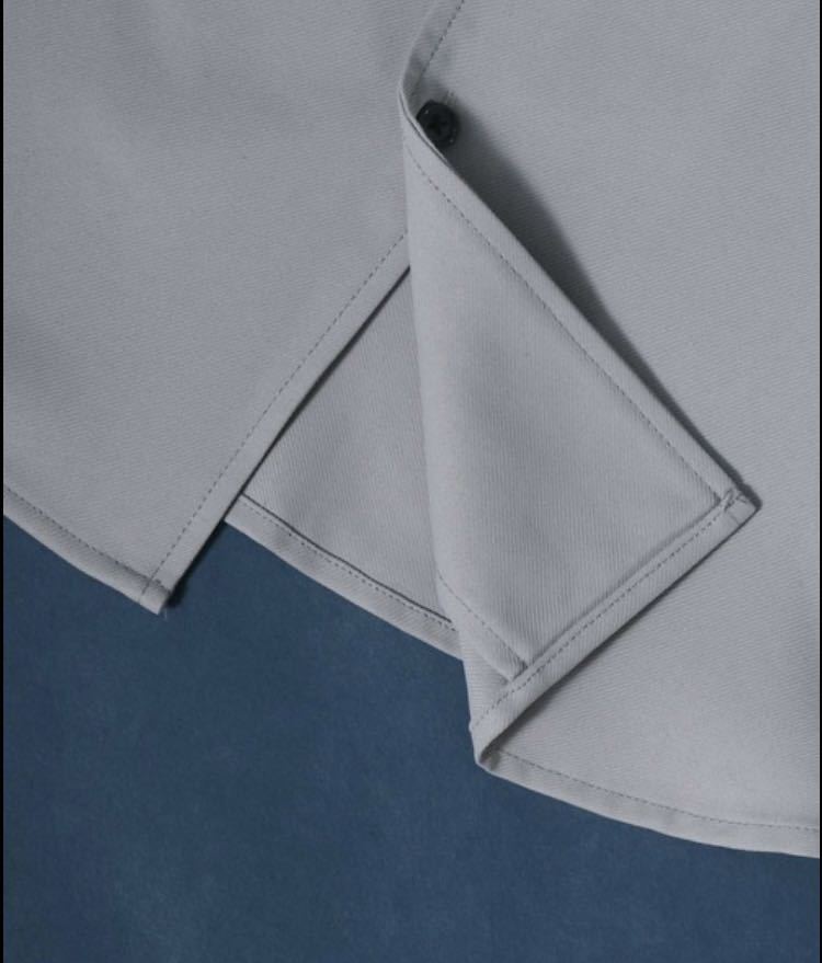 新品 半袖シャツANPAS Twill Fabric オープンカラー グレー L_画像4