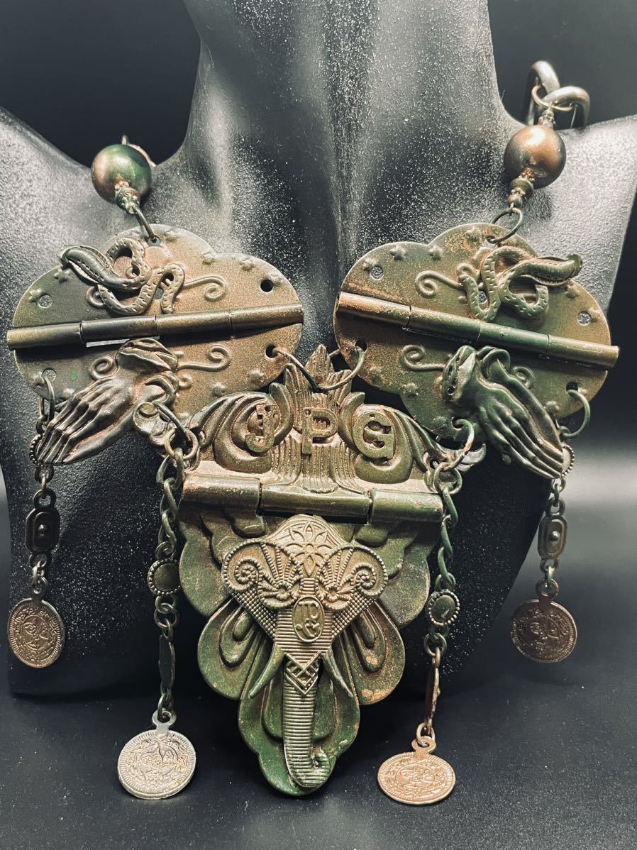 Jean-Paul GAULTIER ジャンポールゴルチェ/vintage Collection sample Hinge elephant antique necklace_画像6