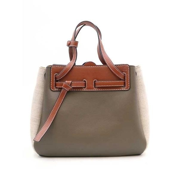 LOEWE ロエベ LAZO ミニ リボン 2WAYレザーショルダーバッグ カーキ系 ITWHC7K7GPRI