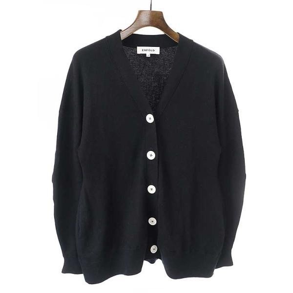 ENFOLD エンフォルド 22AW PEPLUM CARDIGAN ペプラムカーディガン ブラック サイズ:38 レディース ITJ9DQOFX37S