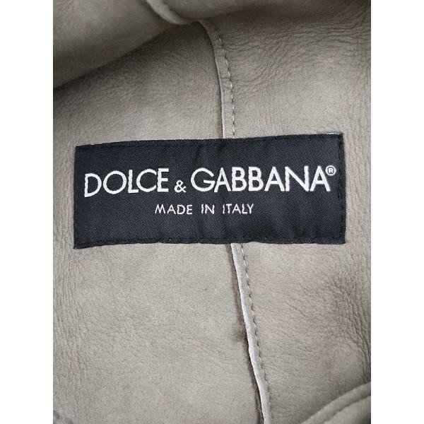 DOLCE&GABBANA ドルチェ＆ガッバーナ ムートンレザーニットコンビデザインブルゾン ジャケット ブラウン サイズ:50 メンズ ITD0OFL6ZPQ0_画像3