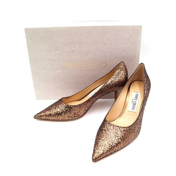 JIMMY CHOO ジミー チュウ Love 65 ポインテッドトゥグリッターパンプス ブラウン サイズ:37 レディース ITFPVRQG7UTW