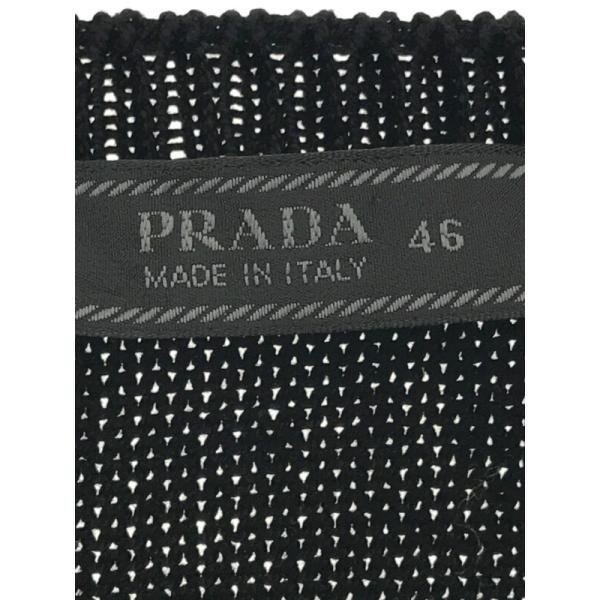 PRADA プラダ コットンローゲージVネックニットセーター ブラック サイズ:46 メンズ ITZ4GPA7J4ZG_画像3