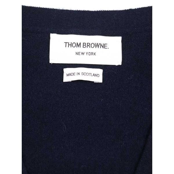 THOM BROWNE トムブラウン 14AW 4BAR カシミヤニットベスト ネイビー サイズ:1 メンズ IT0WZM5KBXLG_画像3