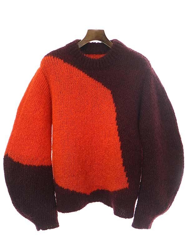 JIL SANDER ジルサンダー 21AW Ellsworth Kelly Intarsia Mohair Knit Sweater バイカラーニットセーター ITJDO52T3O1K_画像1