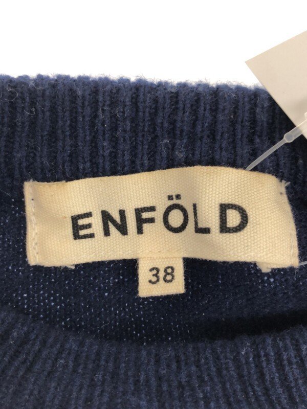 ENFOLD エンフォルド 14AW ドロップショルダーウールニットセーター ブルー 38 ITZDU2DTH6SG_画像3