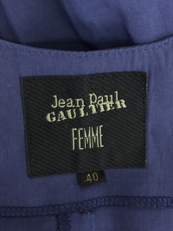 JEAN PAUL GAULTIER FEMME ジャンポールゴルチェ フェム レーヨンノースリーブフレアワンピース ブルー 40 ITJ4V8KXRGGW_画像3