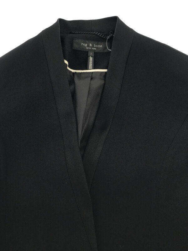 rag&bone ラグアンドボーン Collarless Crepe Blazer ノーカラージャケット ブラック 2 ITB448PMOM8Y_画像4