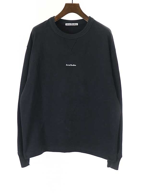 Acne Studios アクネストゥディオズ ロゴプリントオーバーサイズスウェットトレーナー ブラック M ITGZ67F74MP4