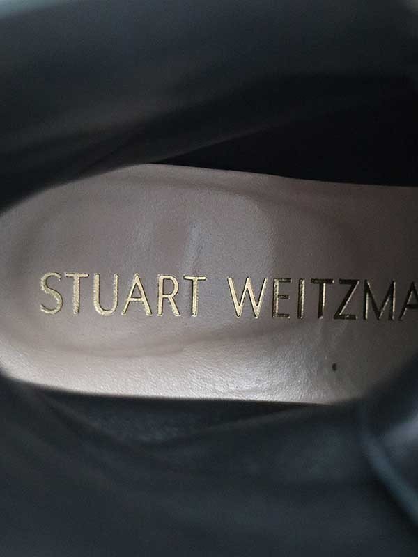 Stuart Weitzman スチュアート ワイツマン Sondra パールディティールレースアップレザーブーツ ブラック 8 ITOCSF5T7DYC_画像5