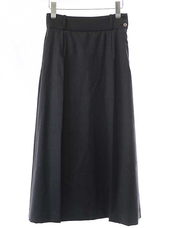 HYKE ハイク 18AW カシミヤ混レイヤードプリーツロングスカート グレー 1 IT79E1S3GQX0