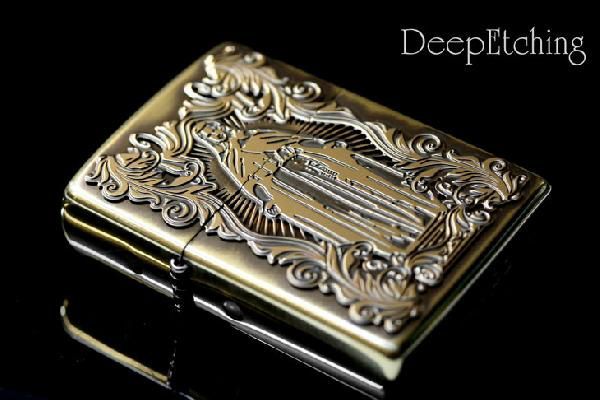 Zippo ジッポライター ディープエッチング アラベスクマリア 真鍮いぶし メール便可_画像3