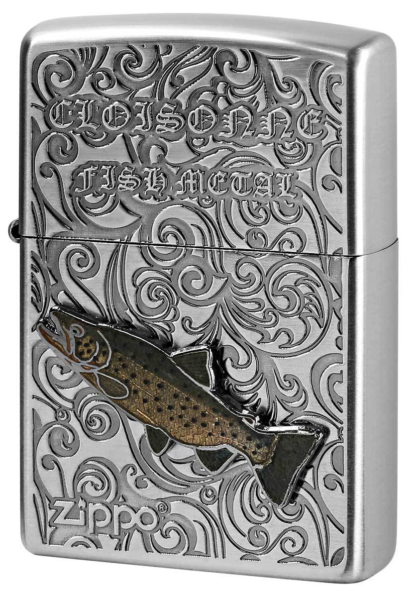 Zippo ジッポライター Vintage Cloisonne fish metal Fresh Water Fish ヴィンテージ 七宝メタル AN-ブラウントラウト メール便可