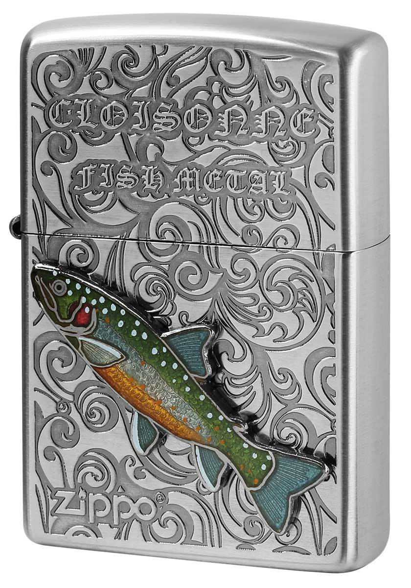 Zippo ジッポライター Vintage Cloisonne fish metal Fresh Water Fish ヴィンテージ 七宝メタル AN-イワナ メール便可