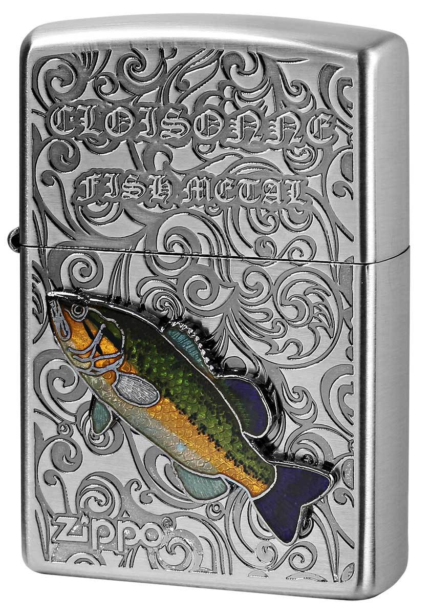 Zippo ジッポライター Vintage Cloisonne fish metal Fresh Water Fish ヴィンテージ 七宝メタル AN-ブラックバス メール便可