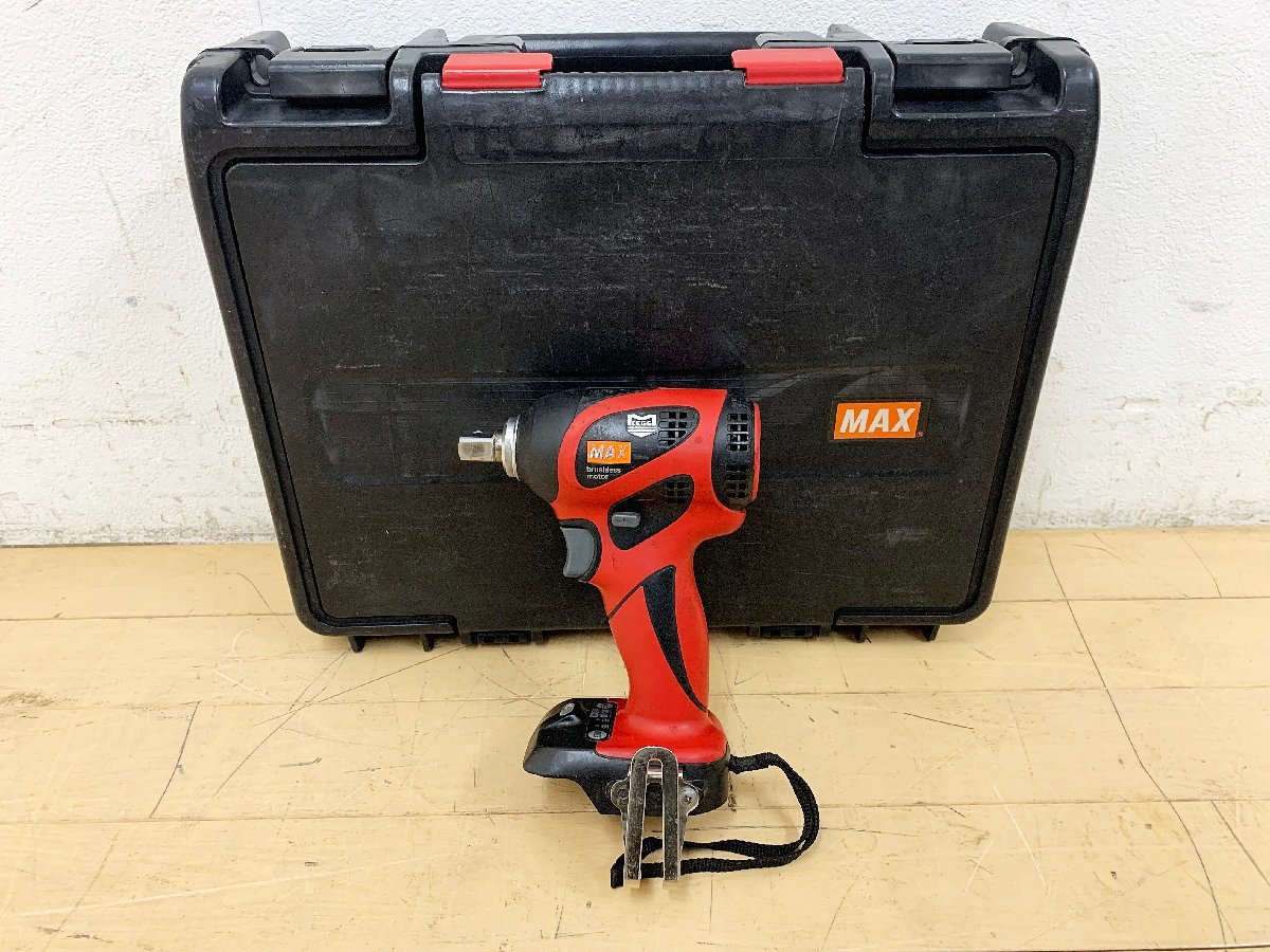 ★中古★MAX マックス 充電式ブラシレスインパクトレンチ PJ-IW161 本体 ケース付 DC14.4V 12.7mm 240N・m ネジ締め/緩め 電動工具)倉b_画像1