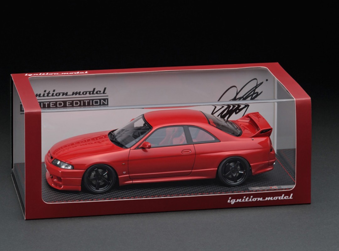 イグニッションモデル 1/18 ニッサン スカイライン R33 GT-R マツダストリート ワインレッド 松田次生 フィギュア付 Nissan Skyline IG1315_画像2