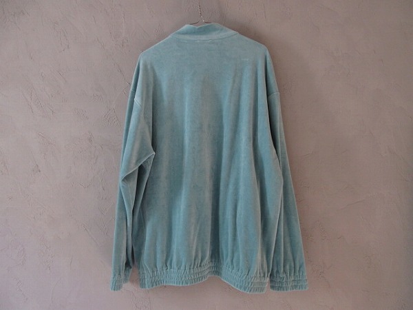 AURALEEオーラリー ORGANIC COTTON VELOUR HALF ZIP BLOUSON Light Blue