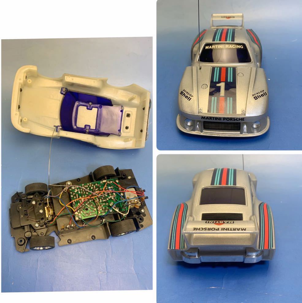 ヨネザワ ウェーブハンターシリーズ PORSCHE ポルシェ935-77 ターボ ラジコンカー シルバーボディ 箱付 美品 60サイズ発送_画像6