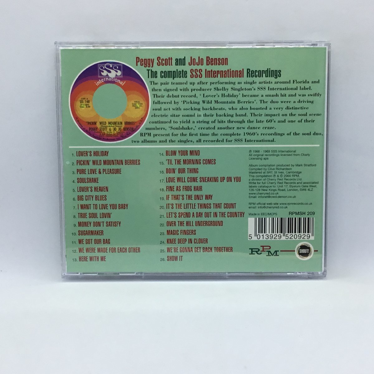 PEGGY SCOTT & JO JO BENSON/THE COMPLETE SSS INTERNATIONAL RECORDINGS (CD) RPMSH 209_画像2