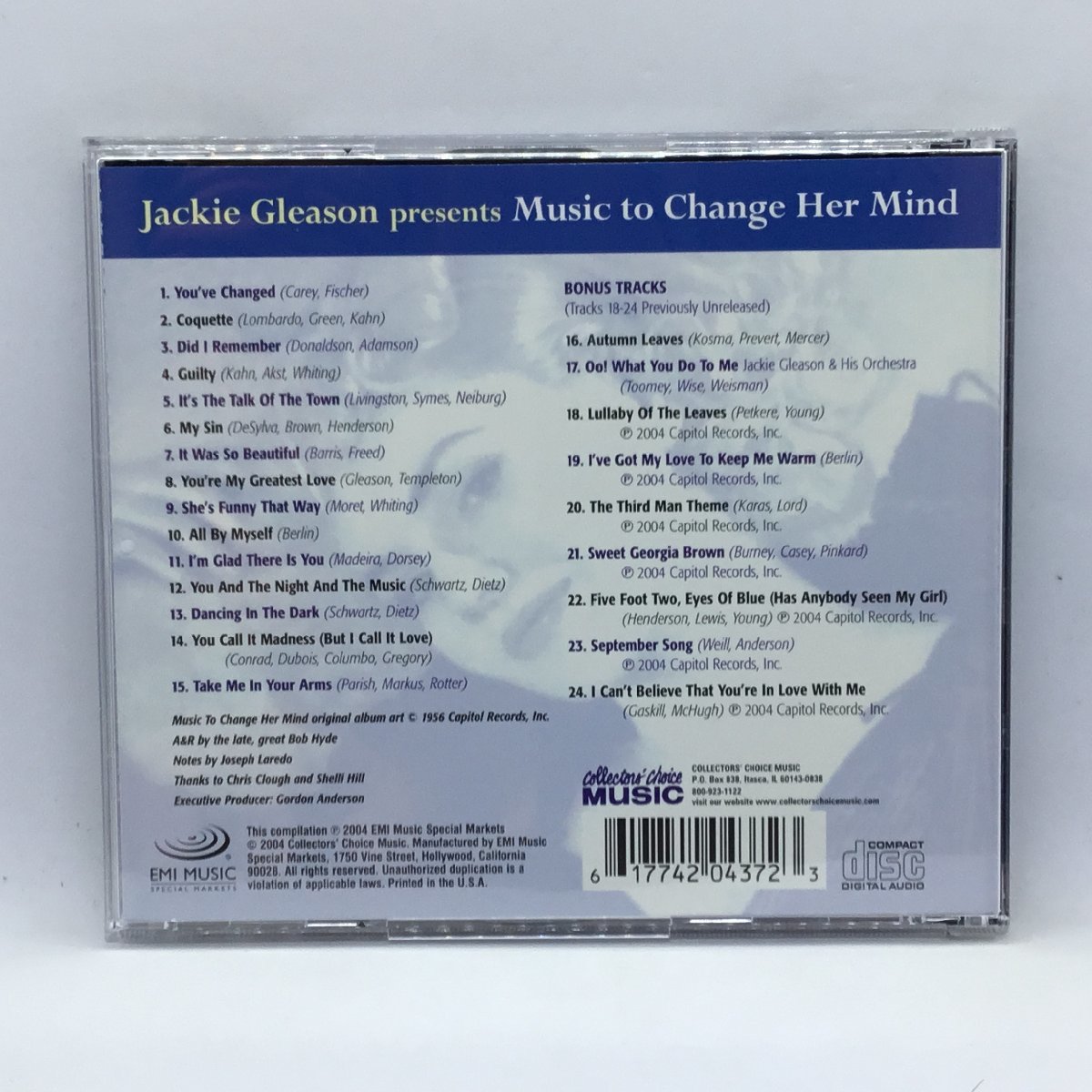 Jackie Gleason presents Music to Change Her Mind (CD) CCM-437-2 ジャッキー・グリーソン_画像2