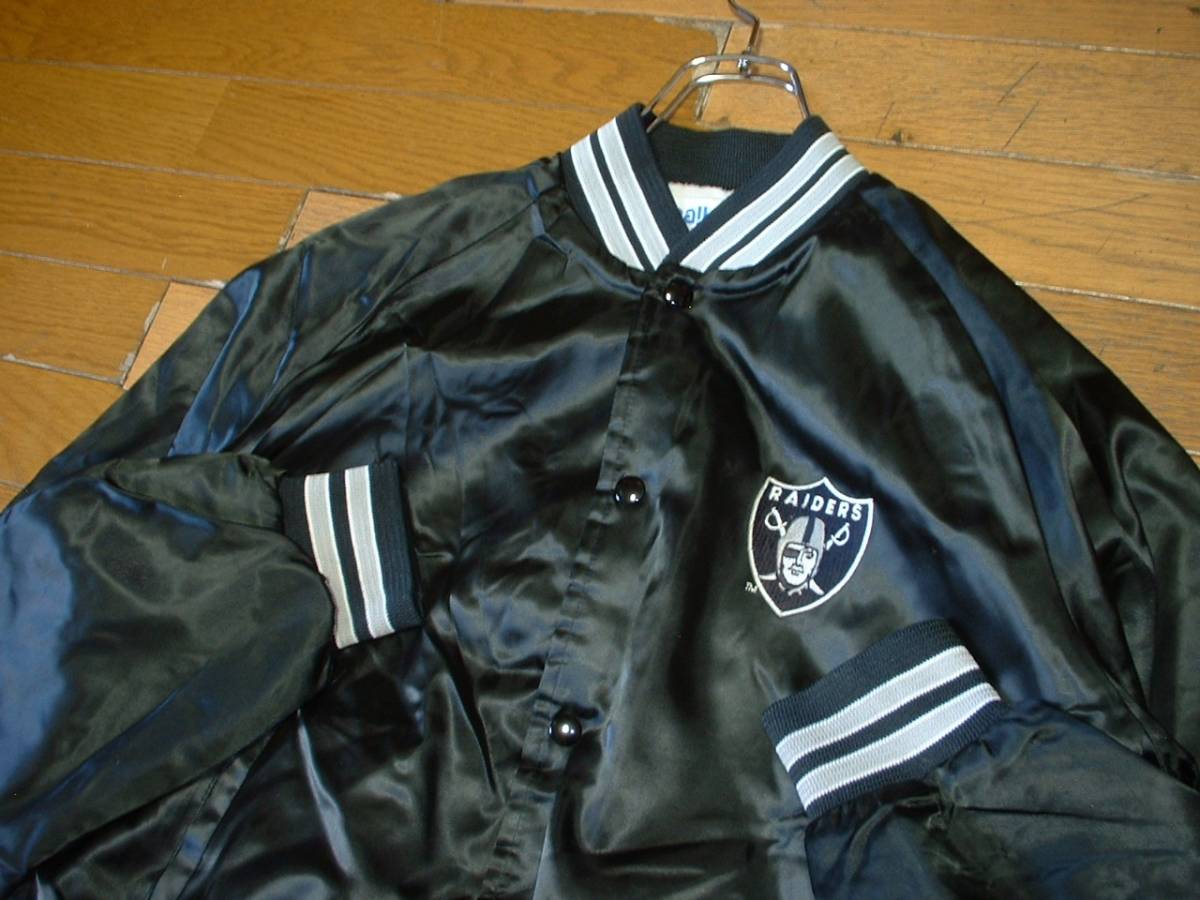 90sビンテージMADE IN USA希少RAIDERSナイロンスタジャン美品M