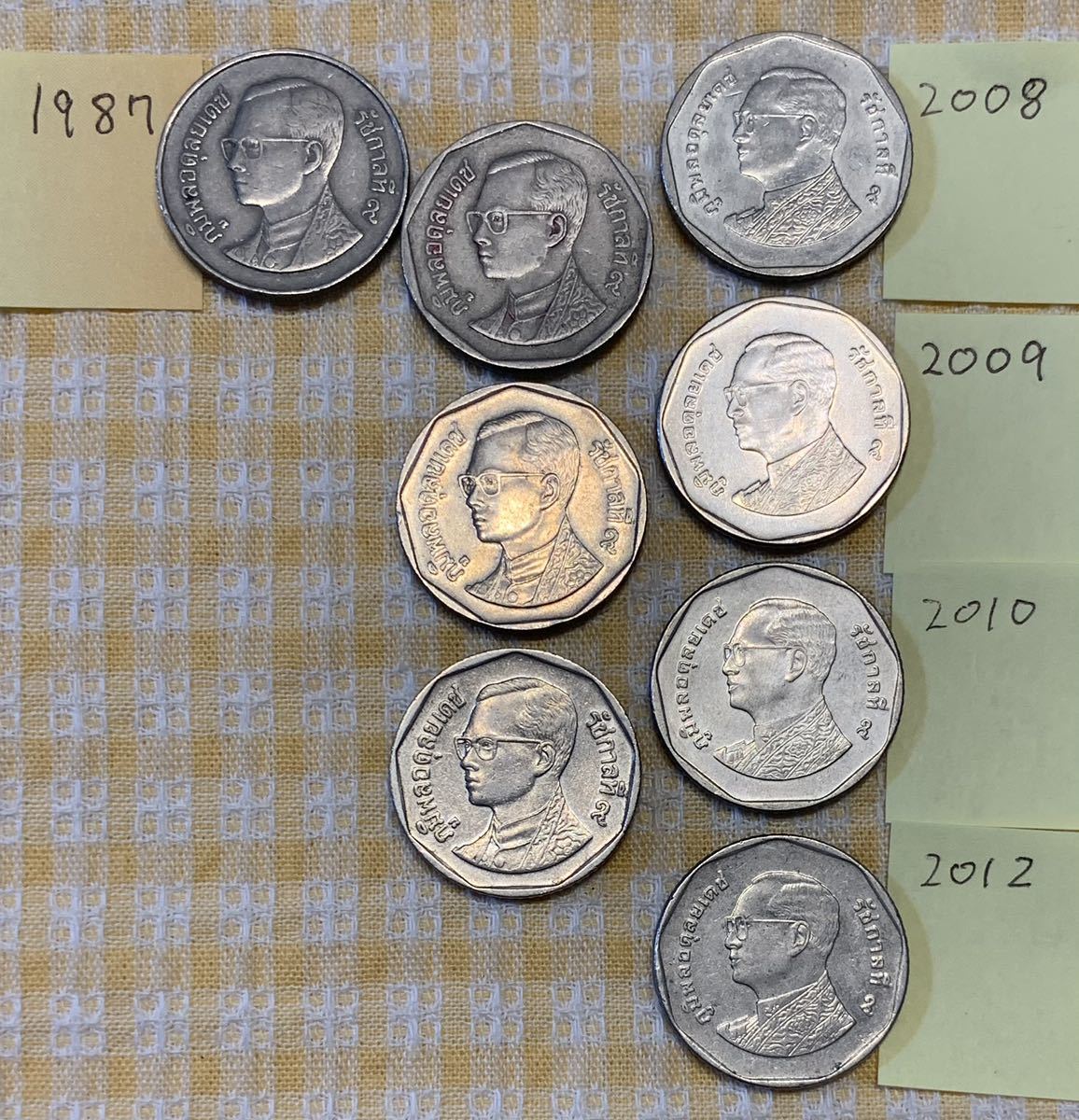 ● 【中古】タイ王国　5バーツ　硬貨8枚　コイン_画像6