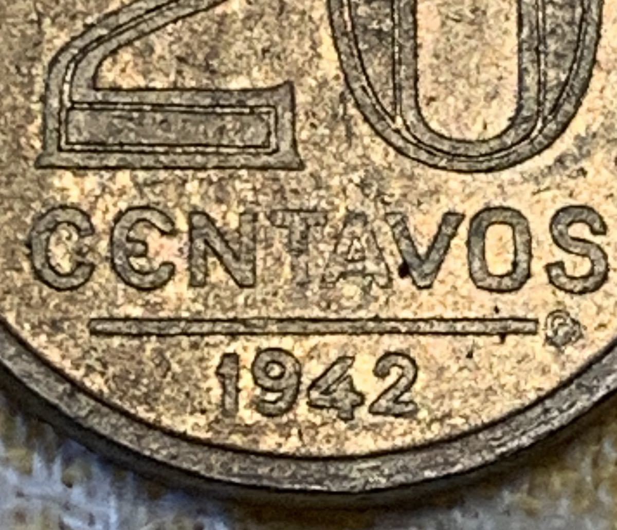 ● 【中古】ブラジル連邦共和国　古銭含む　10、20センターボ　コイン　2枚セット、_画像2